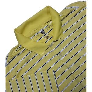 Nike Golf Polo Shirt Men's‎ XL  Yellow Striped Dri-Fit